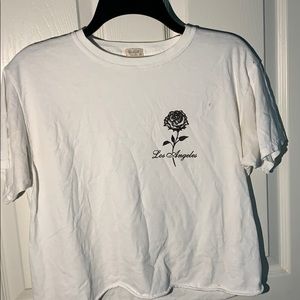 white cropped la shirt